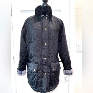 Barbour Beadnell Polar Quilt Black Jacket 12US